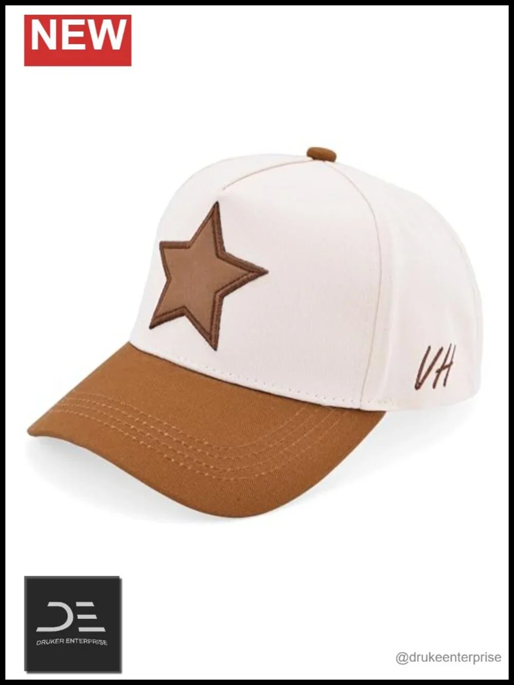 Vintage Western Snapback Trucker Hat - Adjustable Star Closure Cotton Cap